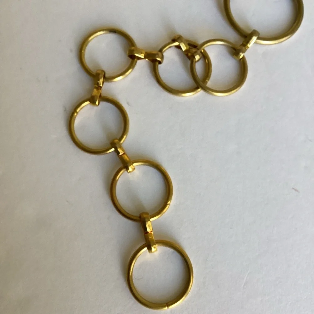 Gold Tone Multi-Chain Link Belt Toggle Closure Statement